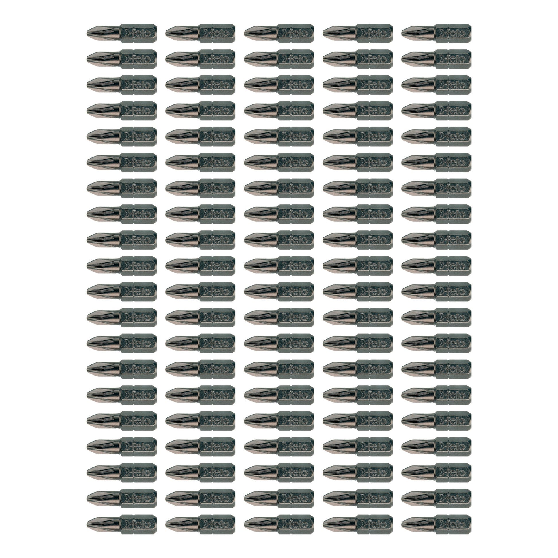Felo Pozidriv PZ 2 x 25 mm Bit, 100 Pieces Bulk Pack - F65275 - KC Tool