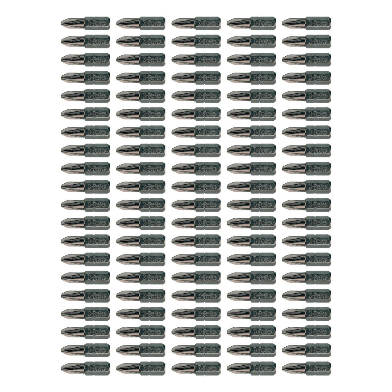 Felo Pozidriv PZ 2 x 25 mm Bit, 100 Pieces Bulk Pack - F65275 - KC Tool