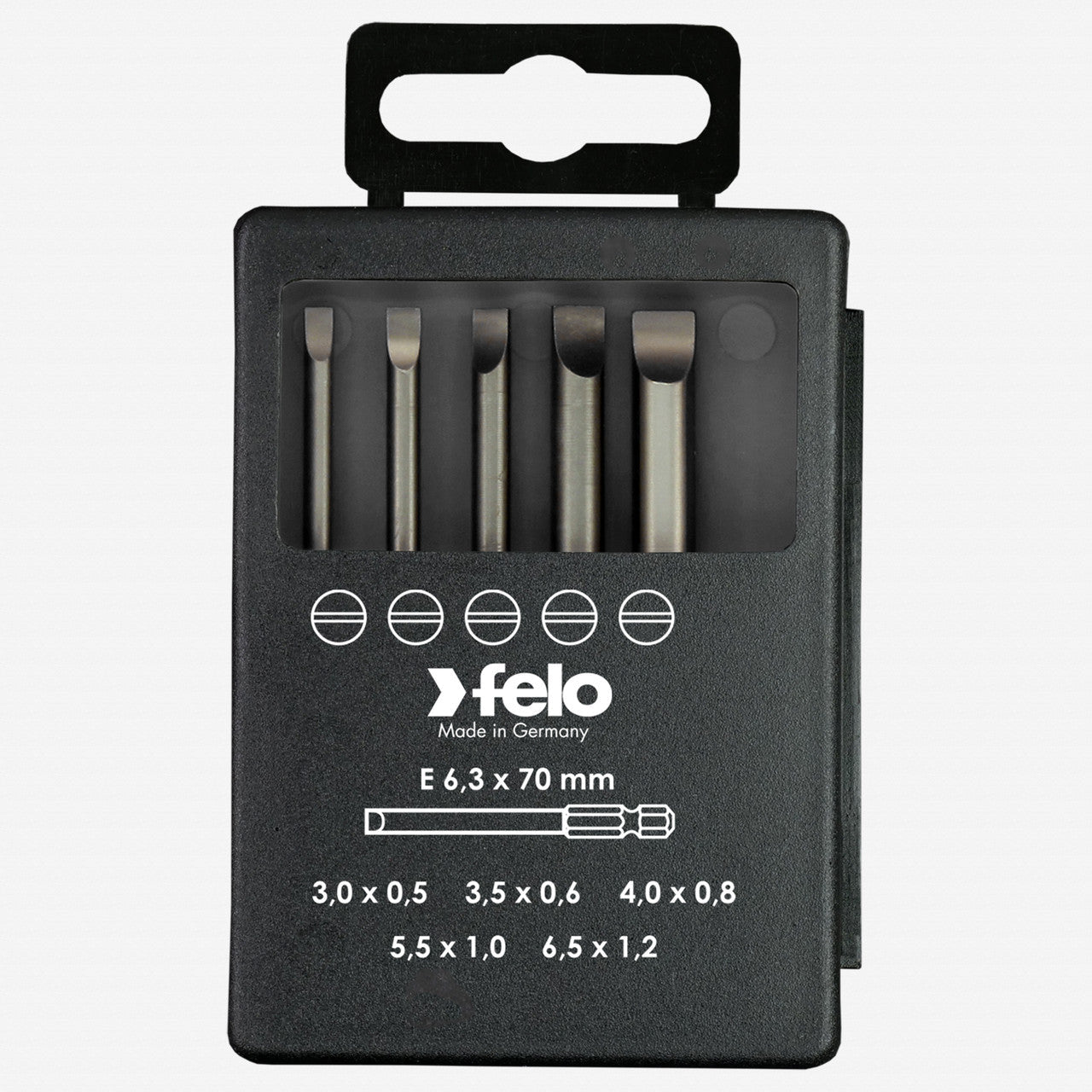 Felo Profi Bit Box 5 Slotted Bits x 73 mm - F31411 - KC Tool