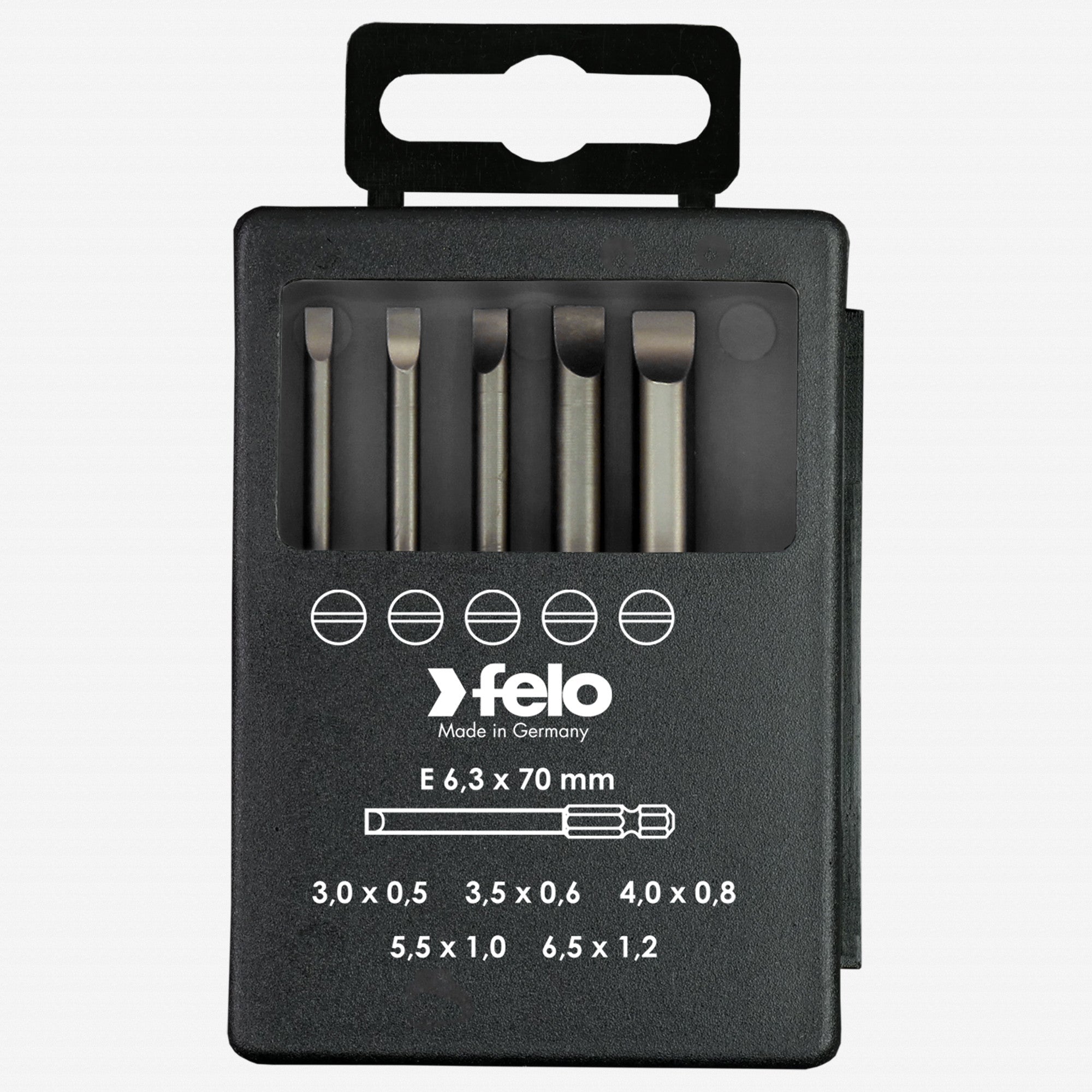 Felo Profi Bit Box 5 Slotted Bits x 73 mm - F31411 - KC Tool