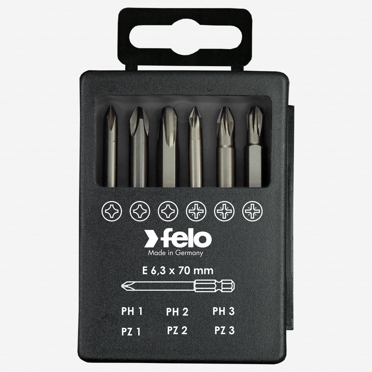 Felo Profi Bit Box 6 Bits x 73 mm, Phillips/Pozidriv - F31385 - KC Tool