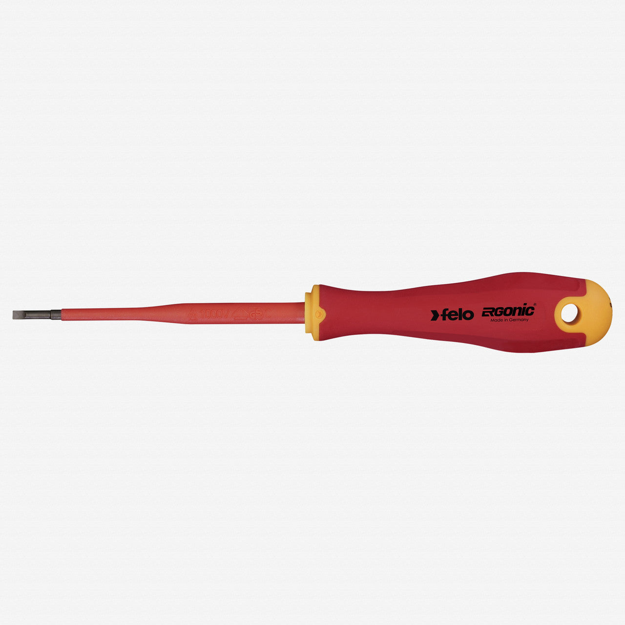 Felo VDE Insulated E - Slim Slotted Ergonic Screwdriver, 2.5 x 0,4 x 100 - F64773 - KC Tool