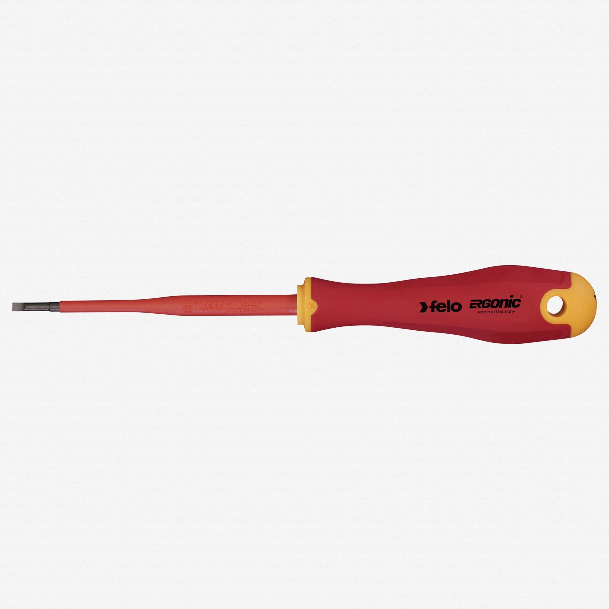 Felo VDE Insulated E-Slim Slotted Ergonic Screwdriver, 2.5 x 0,4 x 100 - F64773 - KC Tool