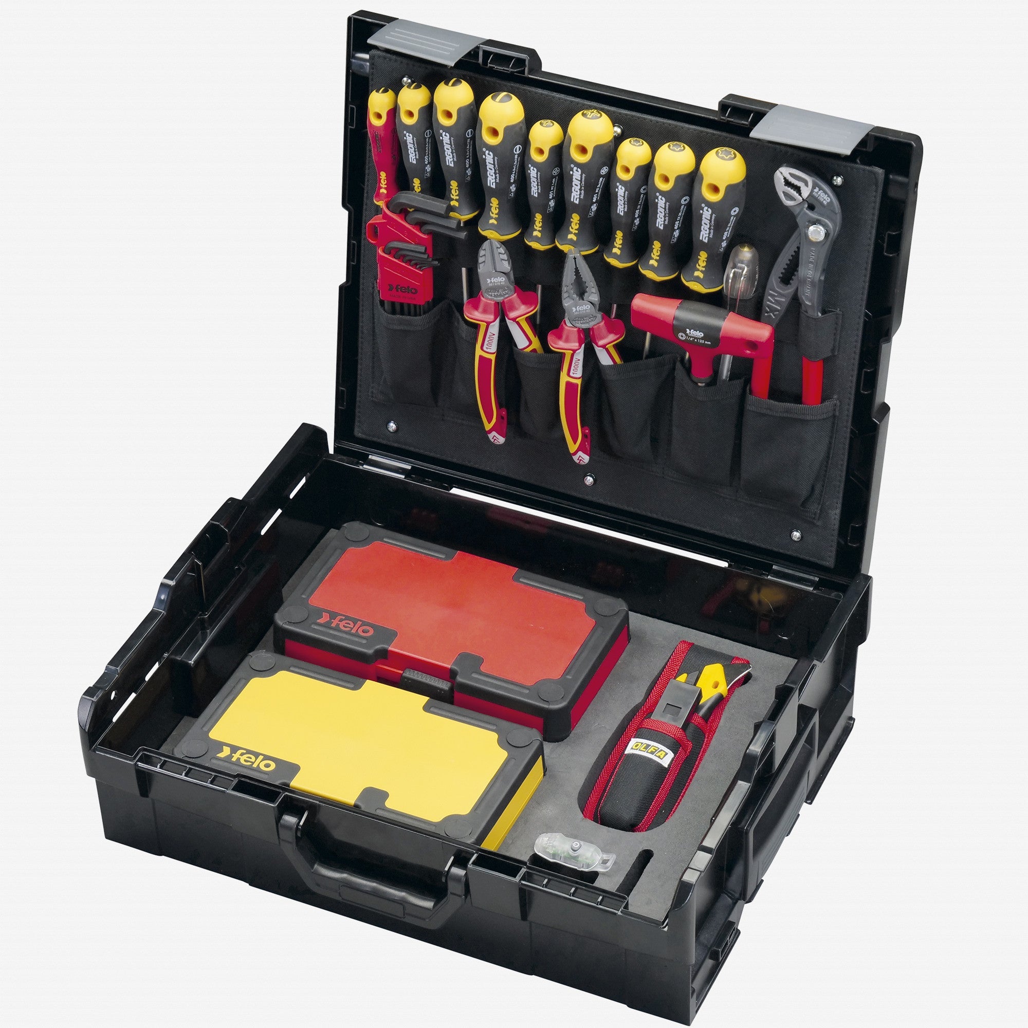 Felo VDE Insulated Ergonic + E-Smart Tool Set in XL-Boxx, 75 Pieces - F64961 - KC Tool