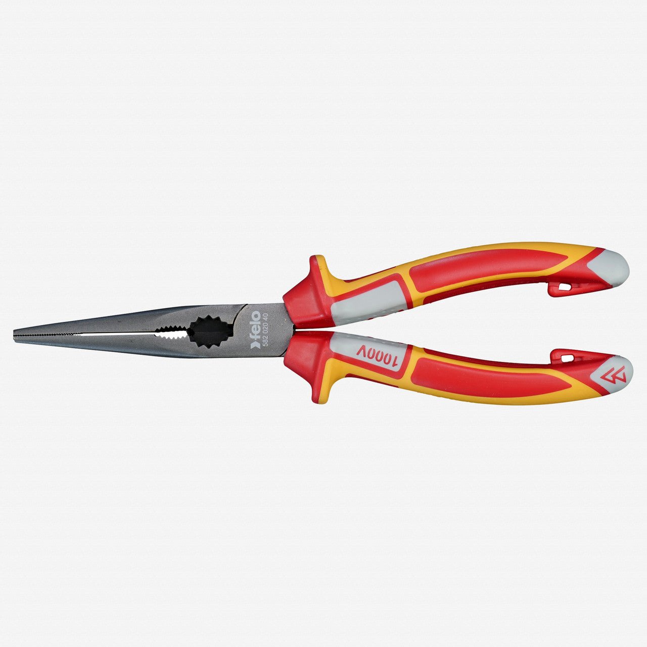 Felo VDE Insulated Straight Chain Nose Pliers, 205 mm - F64289 - KC Tool