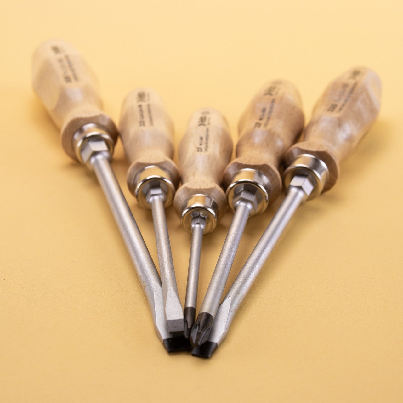Felo Wood Handle Slotted & Phillips Screwdriver Set, 5 Pieces - F22155 - KC Tool