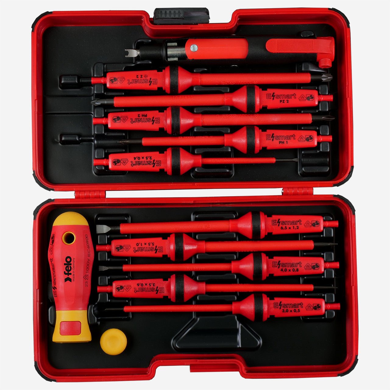 Felo XL - Strongbox E - smart VDE Industry, Slotted/Phillips/Pozidriv/Plus - Minus, 13 Pieces - F53263 - KC Tool