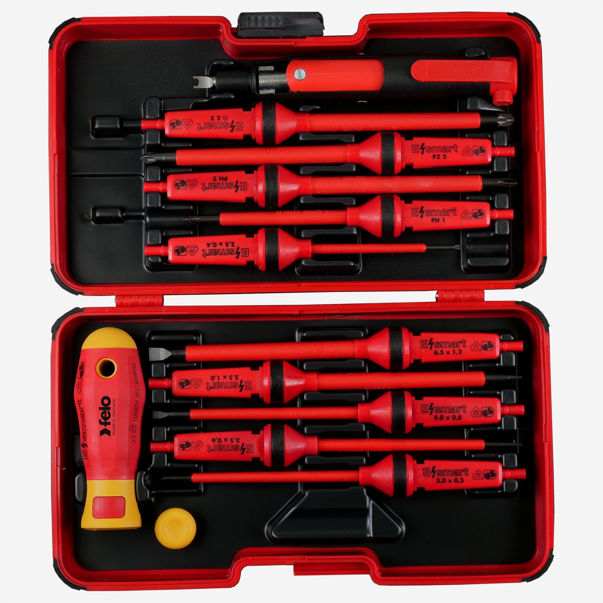 Felo XL-Strongbox E-smart VDE Industry, Slotted/Phillips/Pozidriv/Plus-Minus, 13 Pieces - F53263 - KC Tool