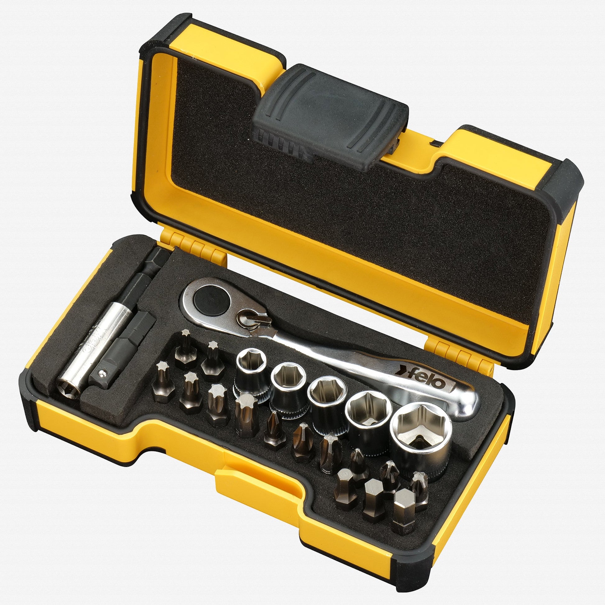 Felo XS 23 Strongbox 1/4" Drive Bit Ratchet Set, 23 Pieces - F64197 - KC Tool