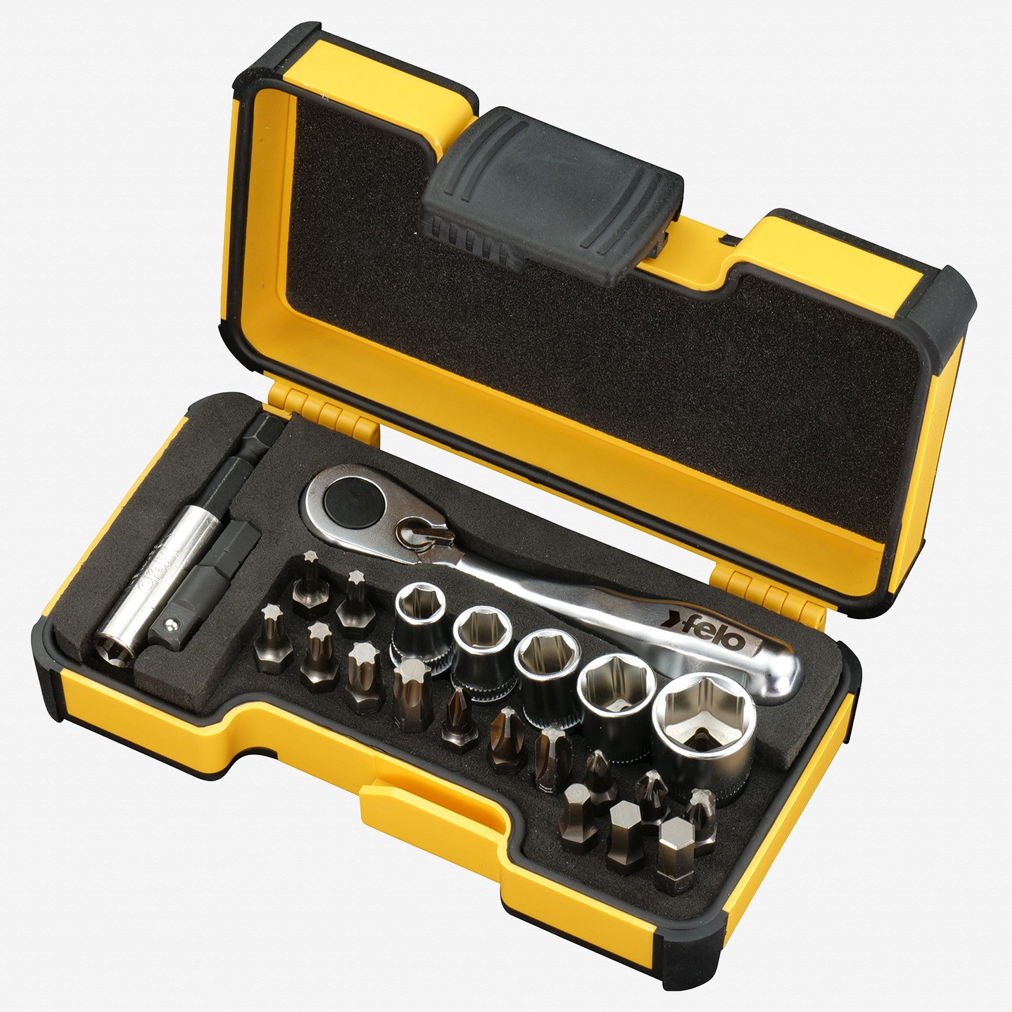 Felo XS 23 Strongbox 1/4" Drive Bit Ratchet Set, 23 Pieces - F64197 - KC Tool