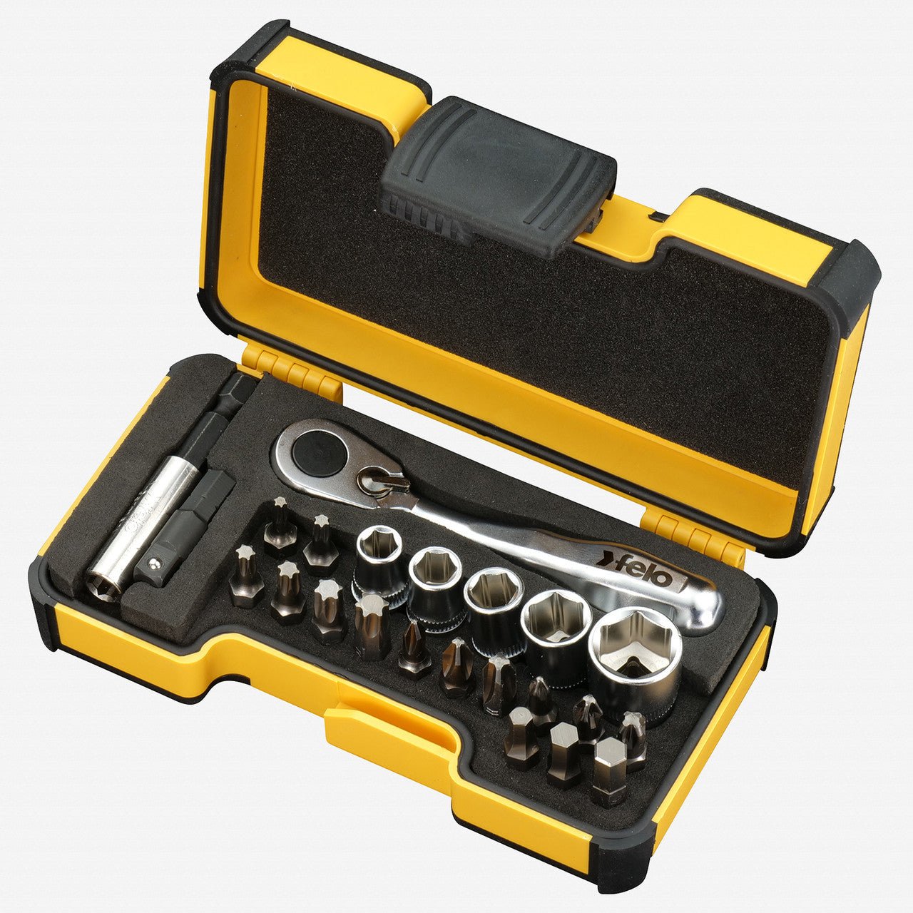 Felo XS 23 Strongbox 1/4" Drive Bit Ratchet Set, 23 Pieces - F64197 - KC Tool