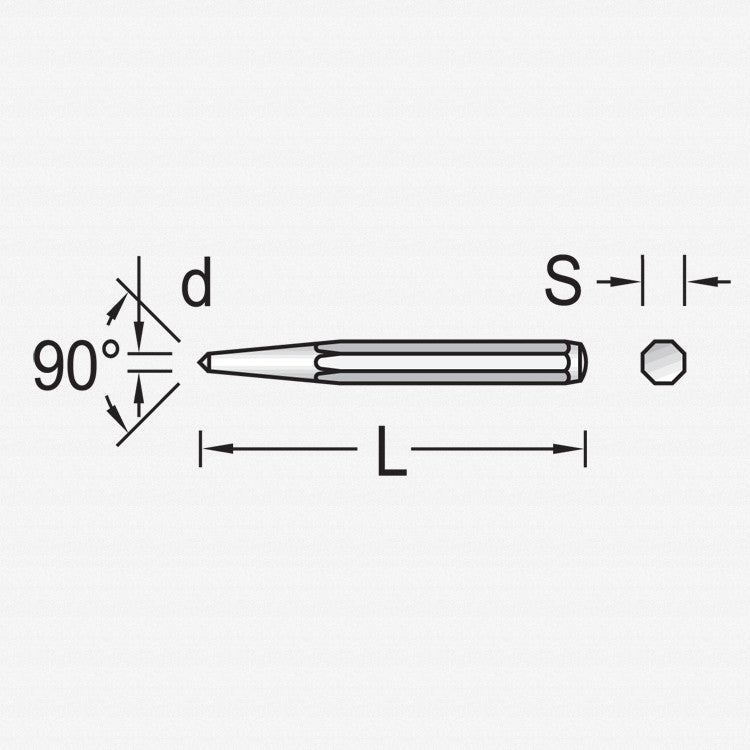 Gedore 100 - 10 Center Punch, 120x10x4 mm - GR8721050 - KC Tool