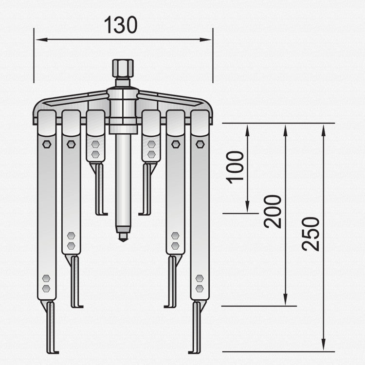 Gedore 1.06/AS Puller set with 6 legs 130x100/200/250 mm - GR8001710 - KC Tool