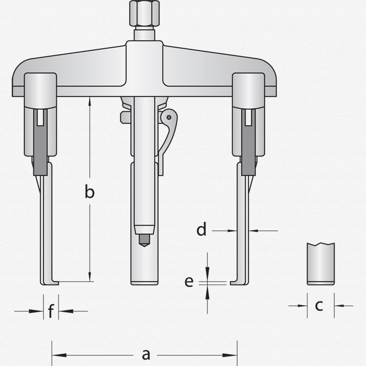 Gedore 1.07/S2A-E Quick-release puller, 3-arm pattern, with slim legs 160x150 mm - GR2016060 - KC Tool