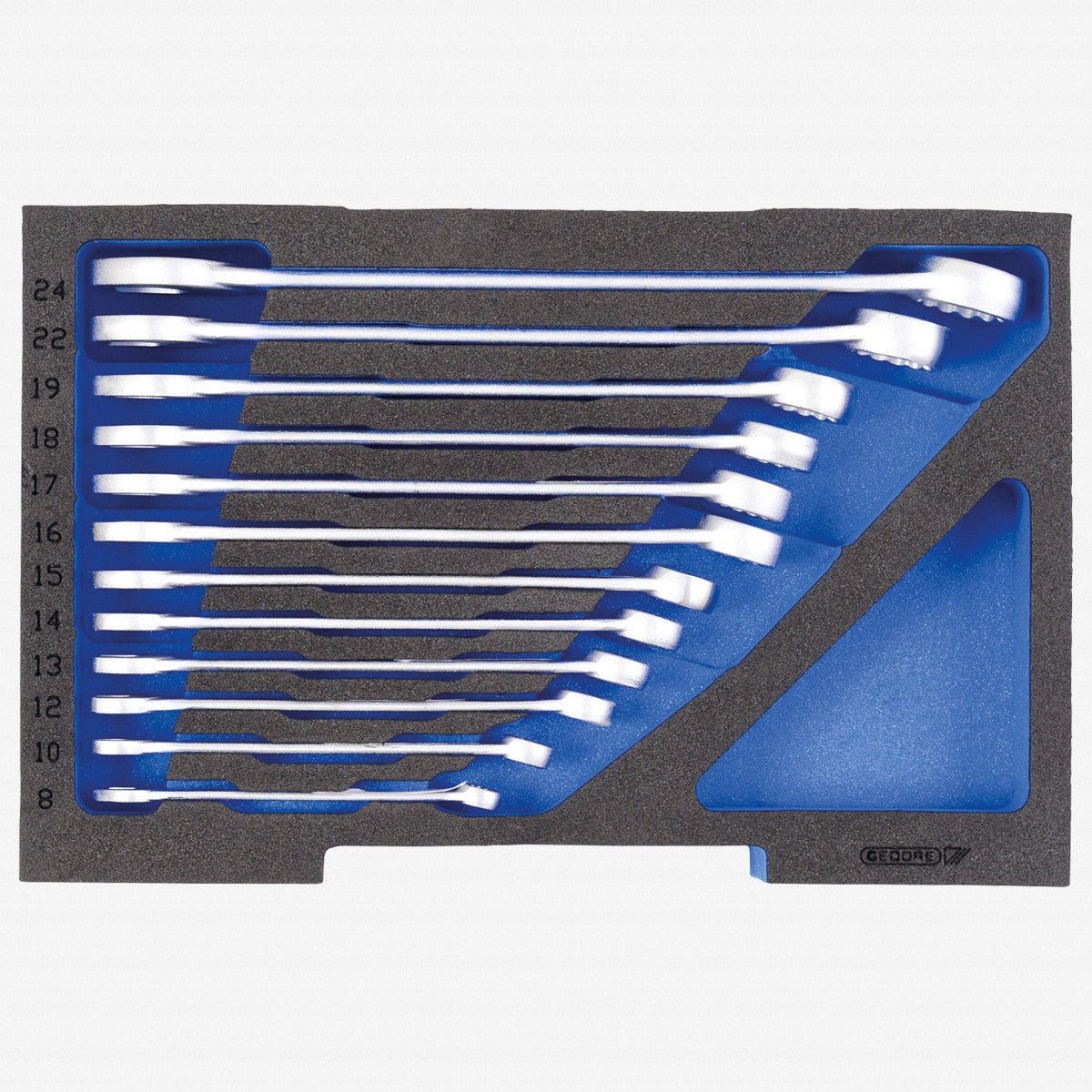 Gedore 1100 CT1 - 7 Metric Combination Wrench set, in 1/2 L - BOXX 136 Module - GR2835908 - KC Tool