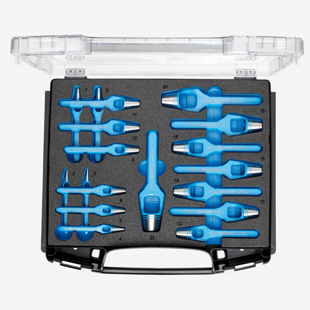 Gedore 1101 - 570500 Set of Arc Punches 2 - 22 mm in i - BOXX 72 - GR2963469 - KC Tool