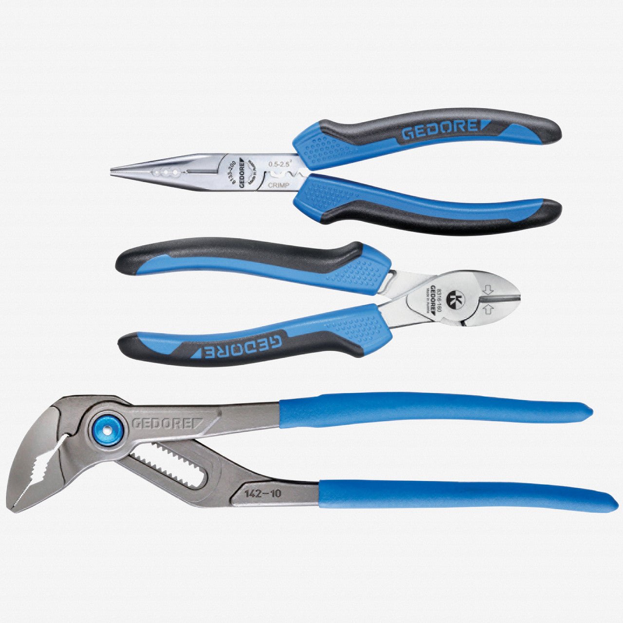 Gedore 1102 - 008 3 Pc Pliers Set in L - BOXX Mini - GR2951797 - KC Tool
