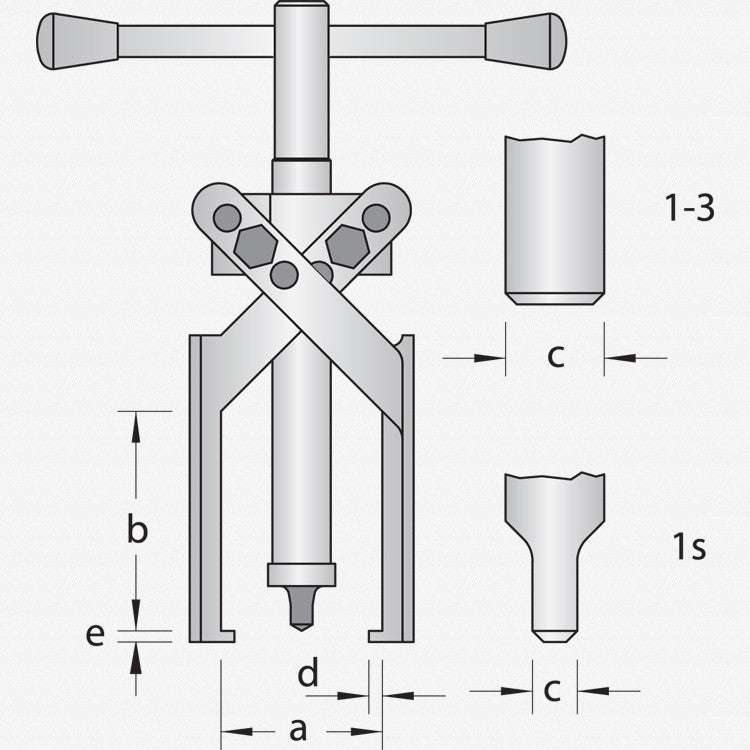 Gedore 1.23/1XS Puller 2 - arm pattern XS legs 80x85 mm - GR2018578 - KC Tool