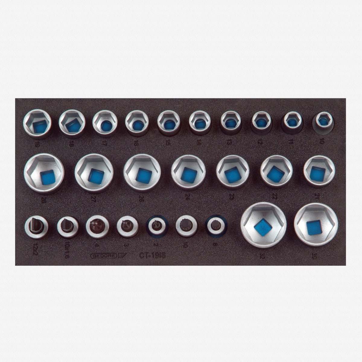 Gedore 1500 CT1 - 19 IS Socket set 1/2" in 1/3 CT Module - GR2308924 - KC Tool