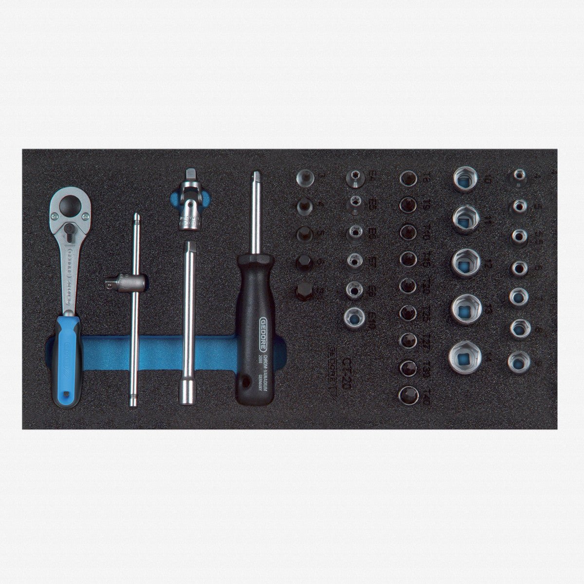 Gedore 1500 CT1 - 20 1/4" Socket Set in 1/3 CT Module - GR2308967 - KC Tool