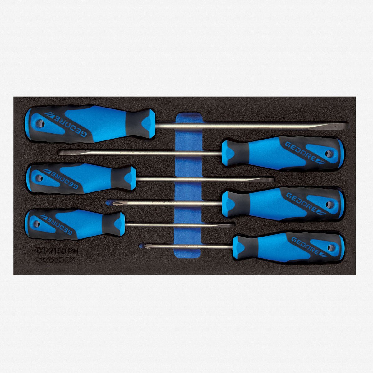 Gedore 1500 CT1-2150 Phillips and Slotted Screwdiver Set in 1/3 CT Module, 6 Pieces - GR2309130 - KC Tool