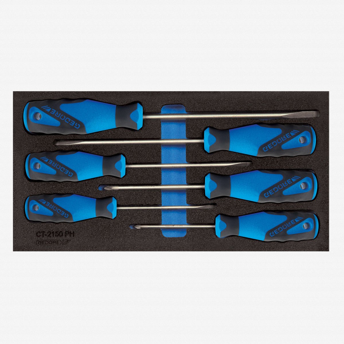Gedore 1500 CT1 - 2150 Pozidriv and Slotted Screwdiver Set in 1/3 CT Module - GR2309149 - KC Tool