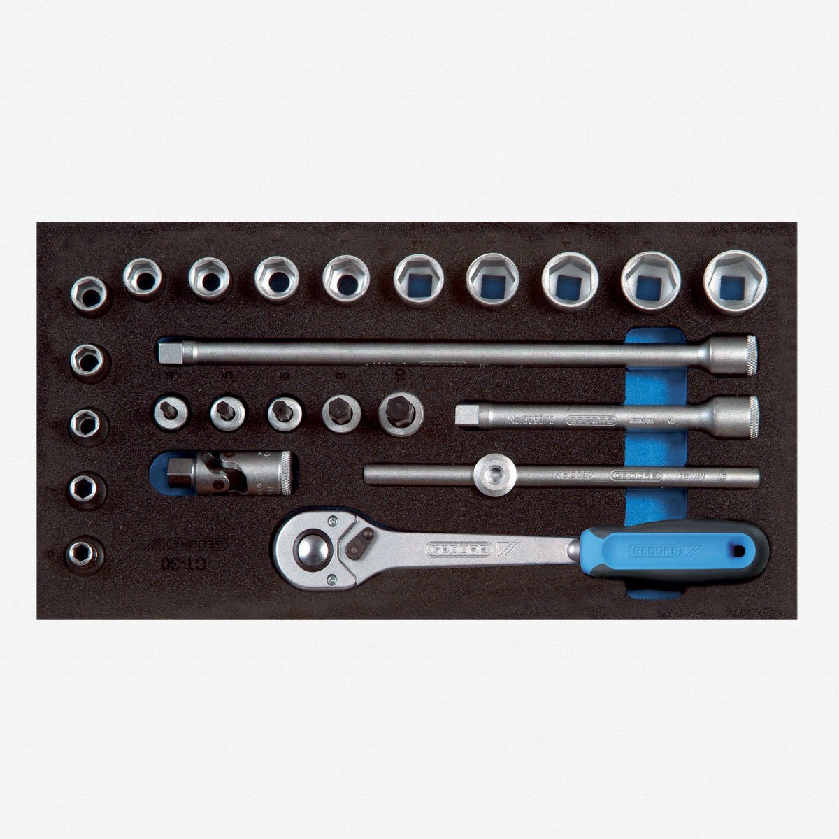Gedore 1500 CT1 - 30 Socket set 3/8" in 1/3 CT module - GR2308975 - KC Tool