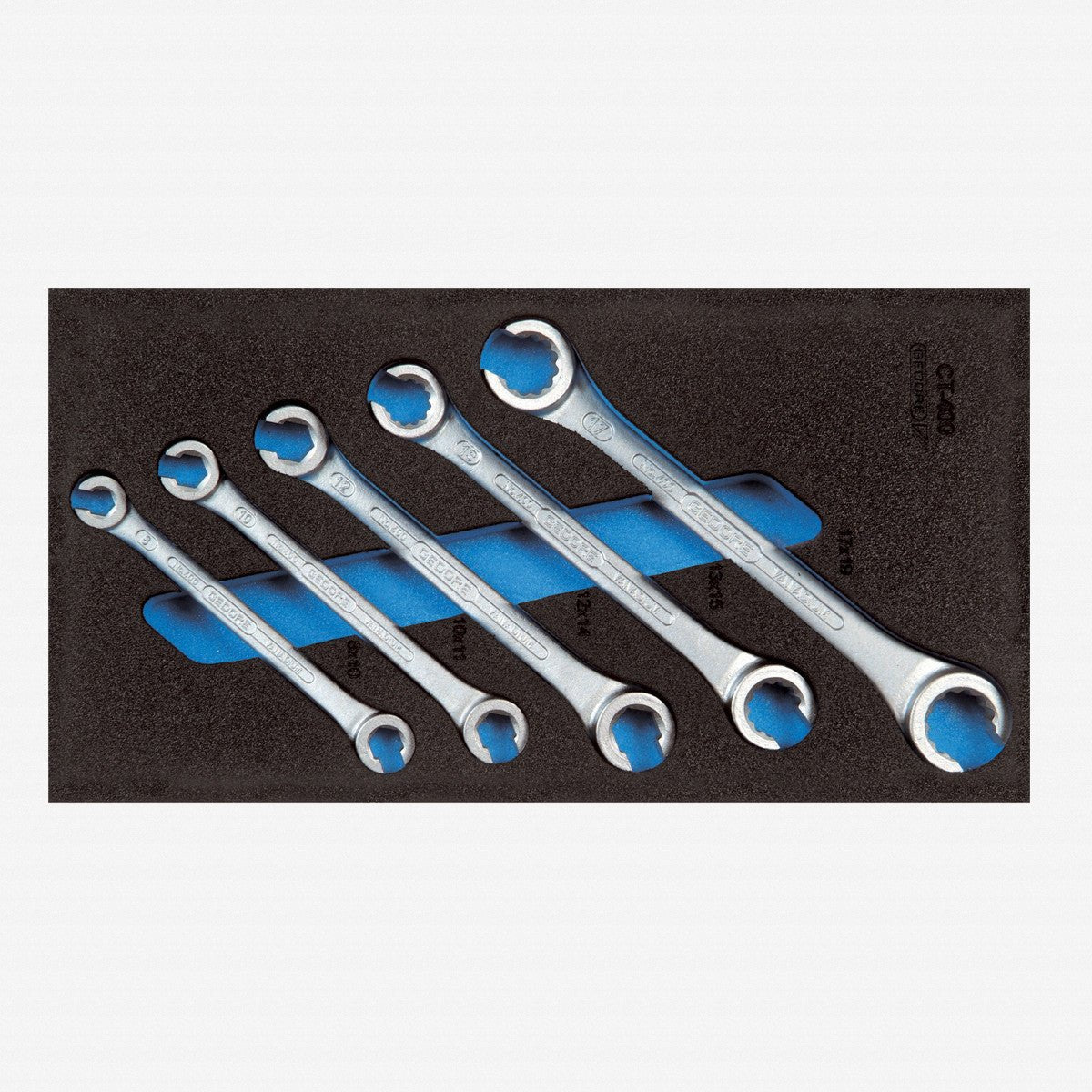 Gedore 1500 CT1 - 400 Metric Flare Nut Wrenches in 1/3 CT Module, 5 Pieces - GR2309068 - KC Tool