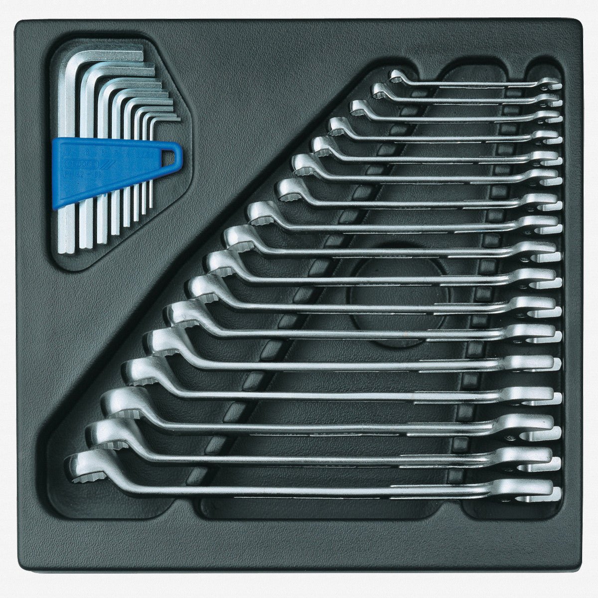 Gedore 1500 ES - 1 B Metric Offset Combination Wrench Set in 2/3 ES Tool Module, 6 - 22 mm, 18 Pieces - GR6612280 - KC Tool