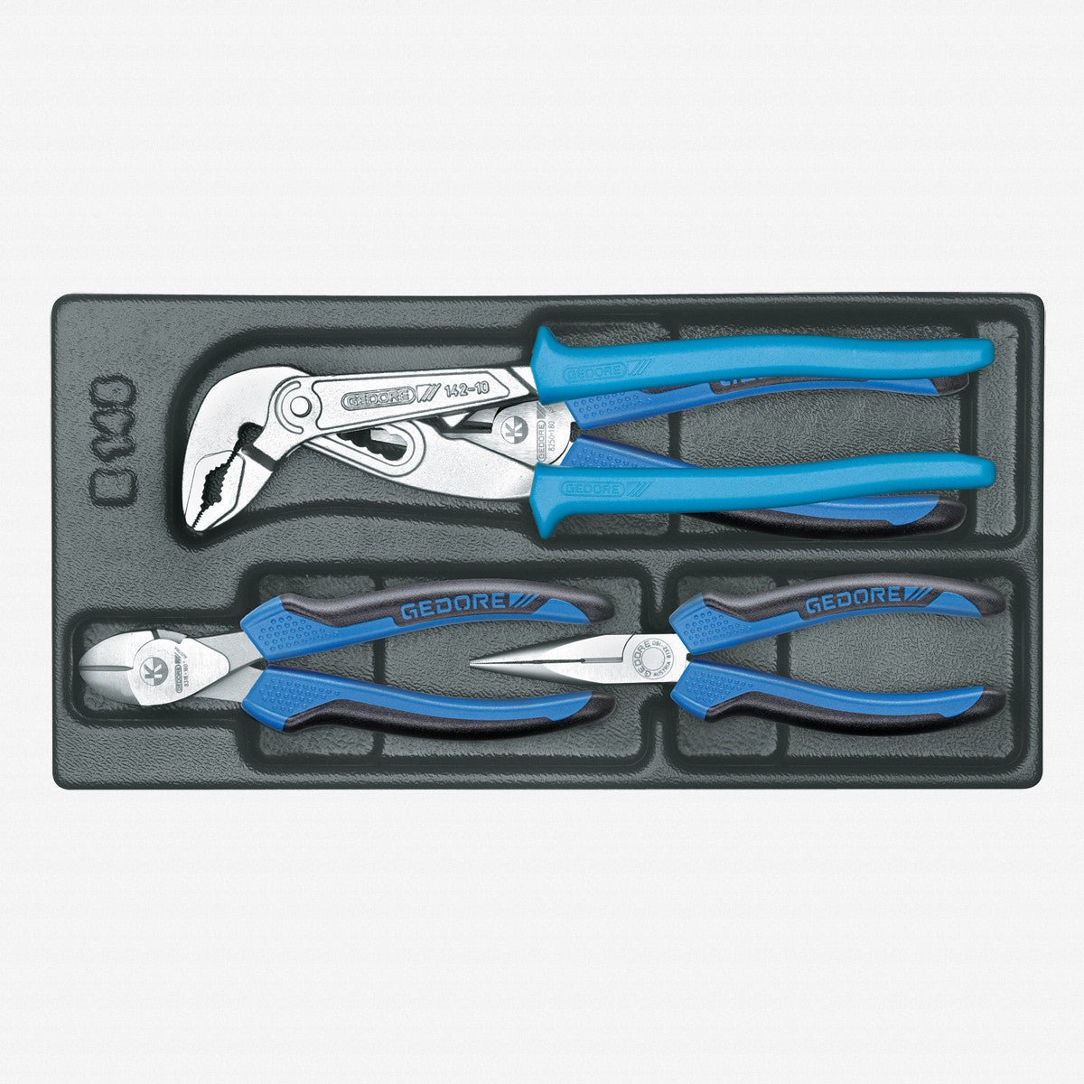 Gedore 1500 ES - 145 Pliers Set in 1/3 ES Tool Module, 4 Pieces - GR6614650 - KC Tool