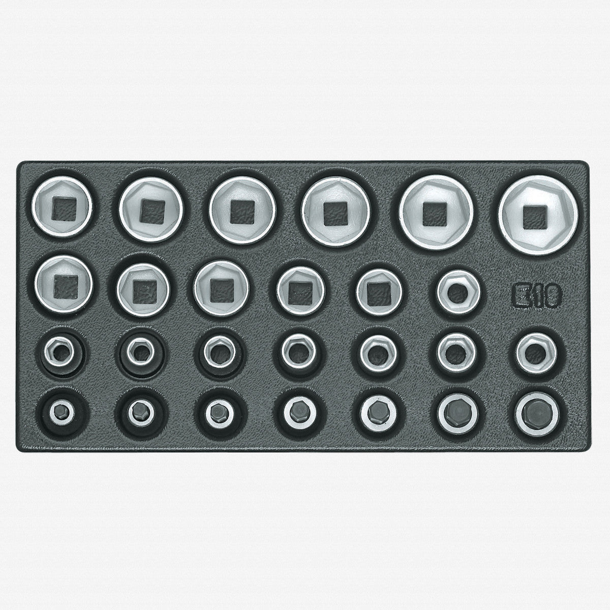 Gedore 1500 ES-19 1/2" Sockets in 1/3 ES Tool Module, 10 - 32 mm, 26 Pieces - GR6626580 - KC Tool