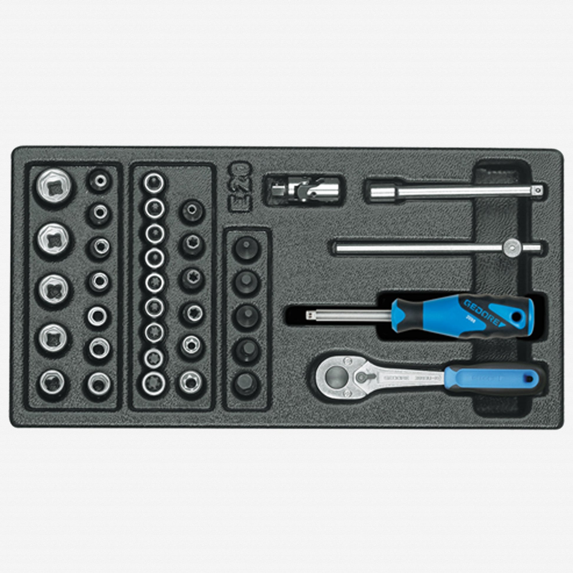 Gedore 1500 ES-20 1/4" Socket Set in 1/3 ES Tool Module, 42 Pieces - GR6626230 - KC Tool