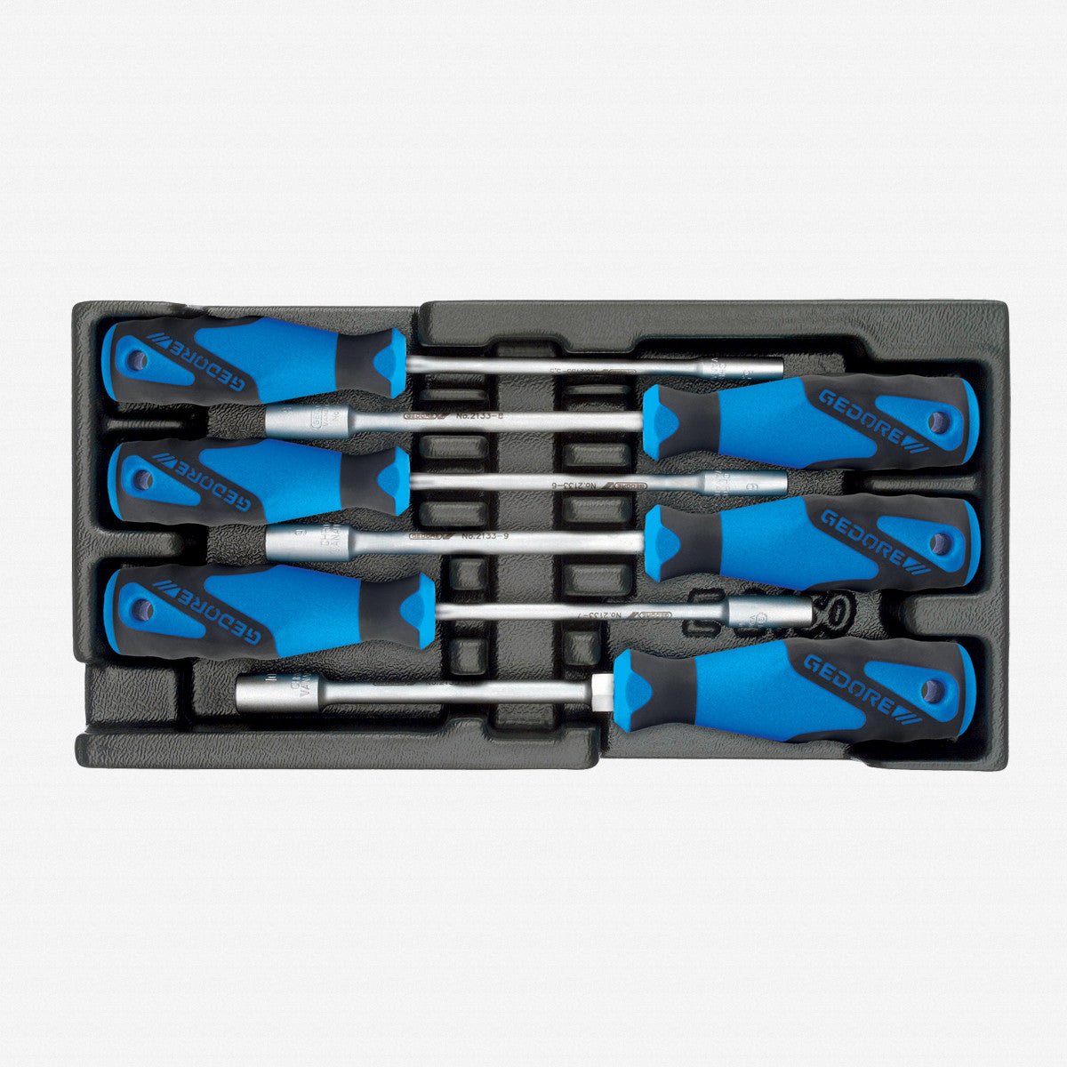 Gedore 1500 ES - 2133 Metric Nut Driver Set in 1/3 ES Tool Module, 5.5 - 10 mm, 6 Pieces - GR1751239 - KC Tool