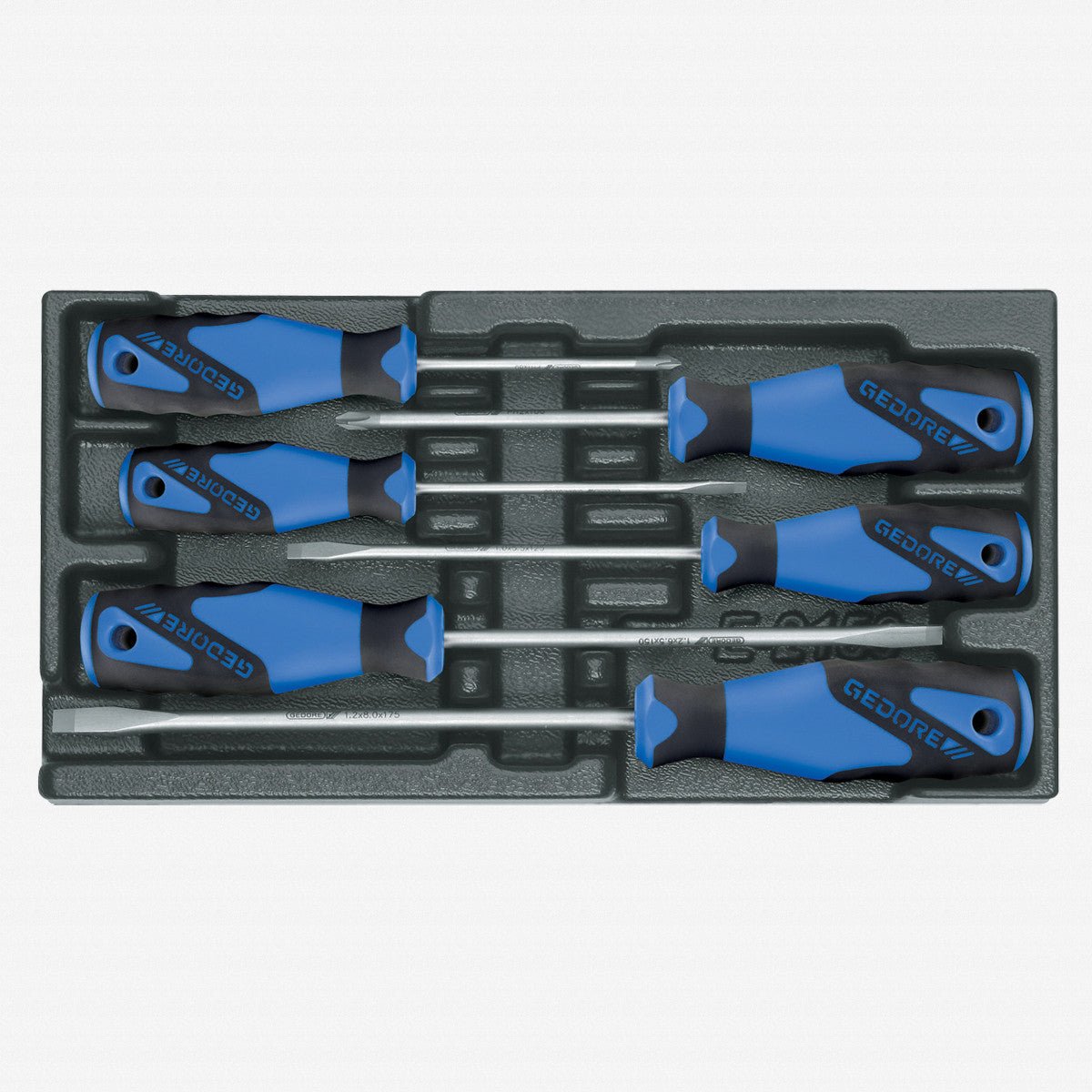 Gedore 1500 ES-2150 Phillips and Slotted Screwdriver Set in 1/3 ES Tool Module, 6 Pieces - GR1523708 - KC Tool
