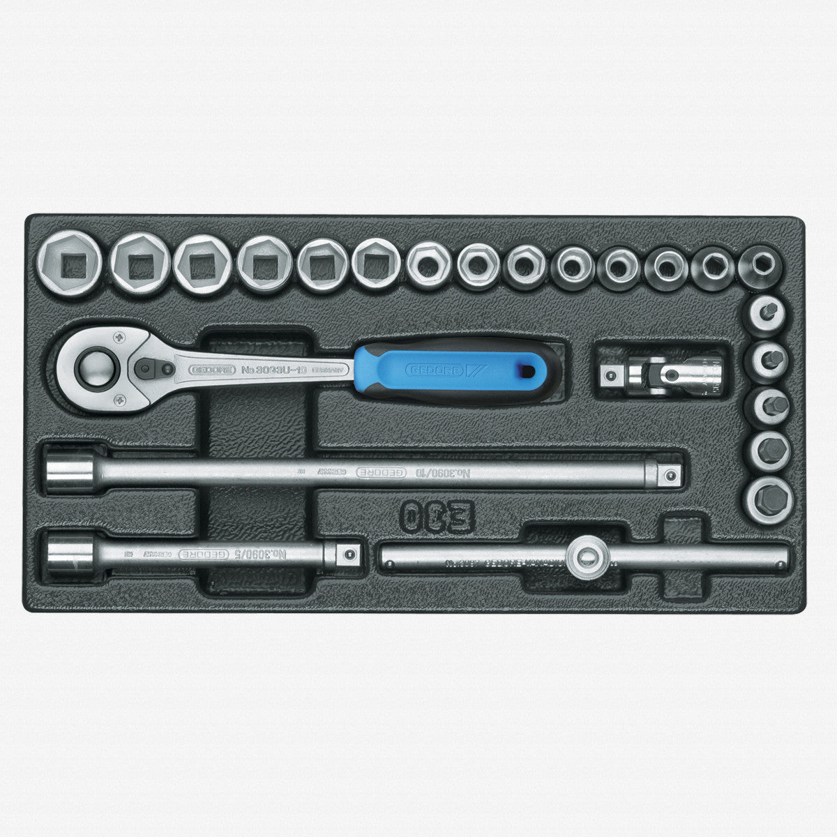 Gedore 1500 ES-30 3/8" Socket Set in 1/3 ES Tool Module, 24 Pieces - GR6626070 - KC Tool