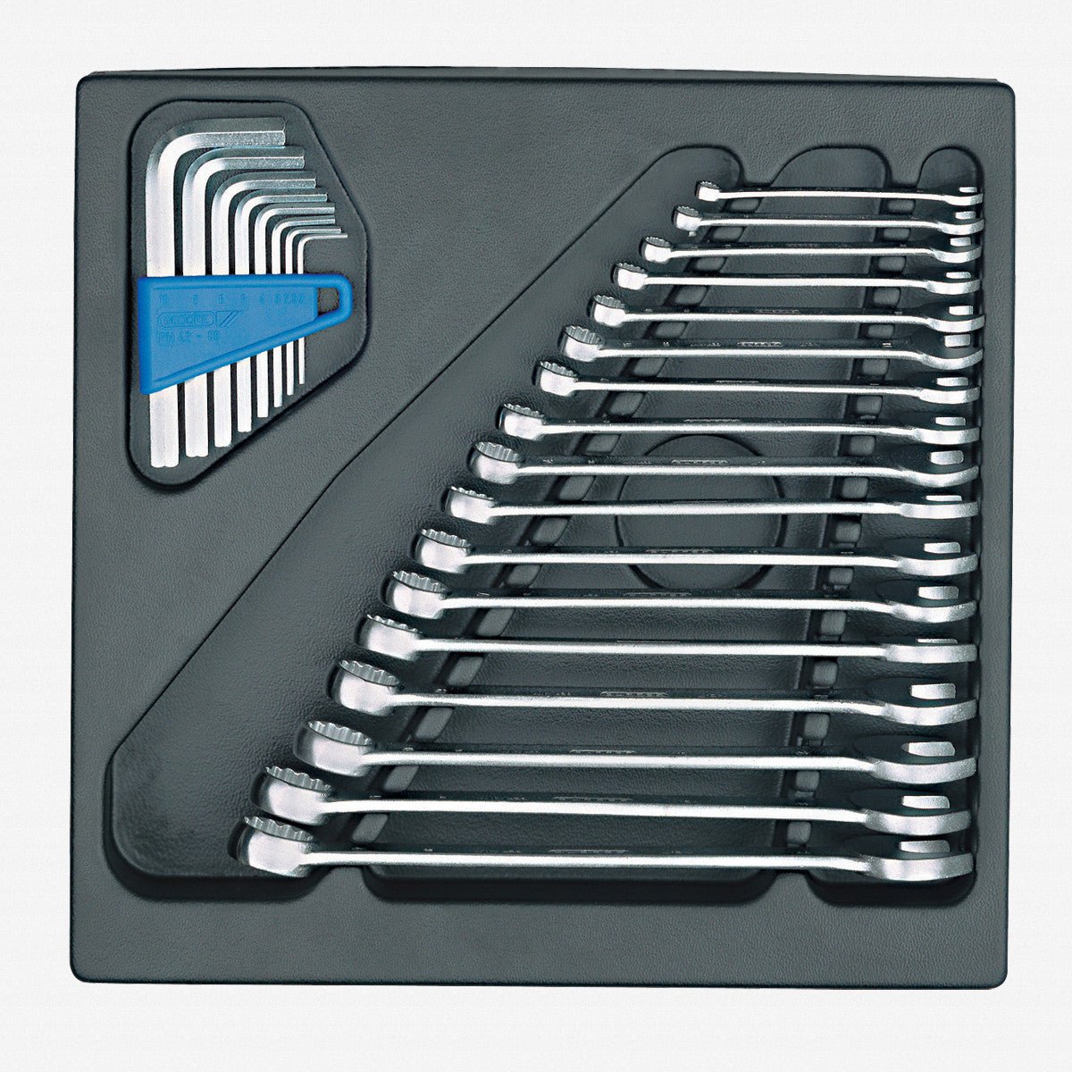 Gedore 1500 ES - 7 Metric Combination Wrench Set in 2/3 ES Tool Module, 6 - 22 mm, 17 Pieces - GR6612520 - KC Tool