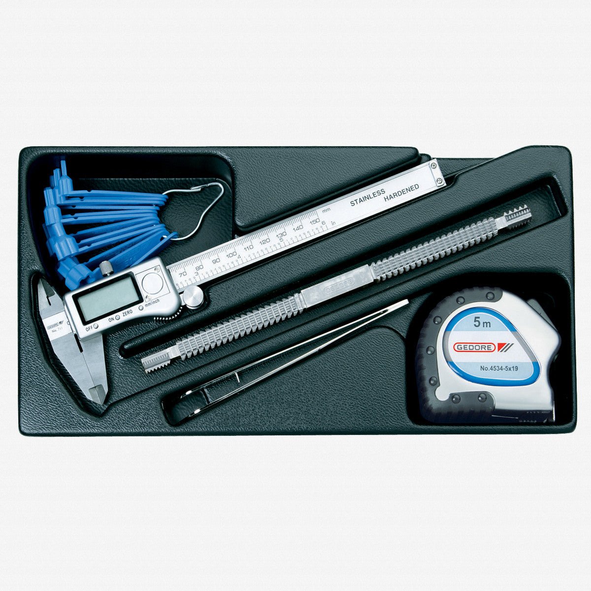 Gedore 1500 ES-711 Precision Measurement and Thread Repair Set in 1/3 ES Tool Module, 5 Pices - GR1402218 - KC Tool