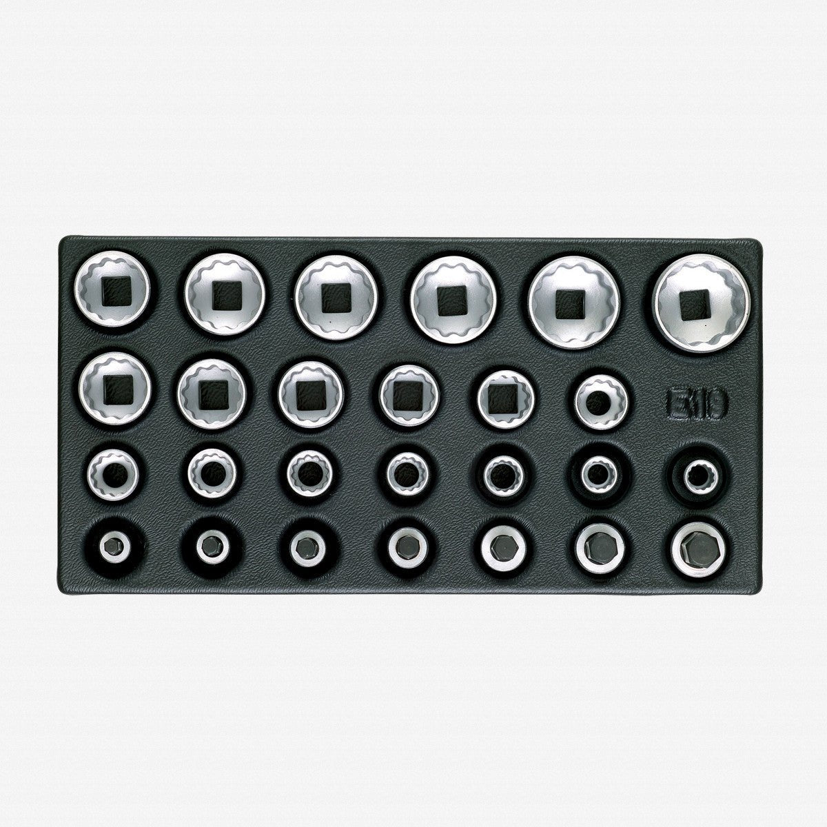 Gedore 1500 ES-D 19 1/2" Metric Sockets in 1/3 ES Tool Module, 10 - 30 mm, 26 Pieces - GR1899694 - KC Tool