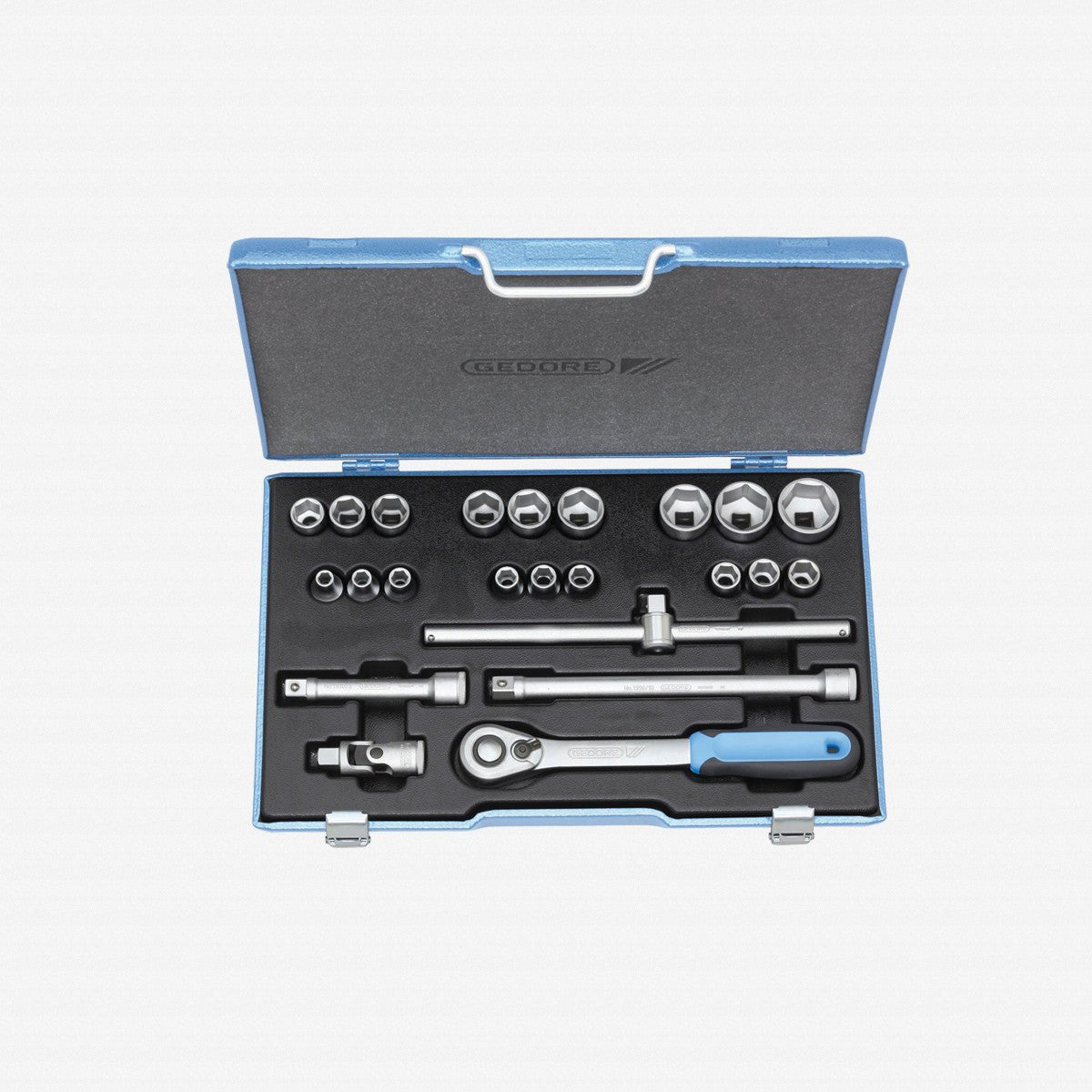 Gedore 19 EMU - 20 Socket set 1/2", 23 pcs hex 8 - 32 mm - GR2545837 - KC Tool