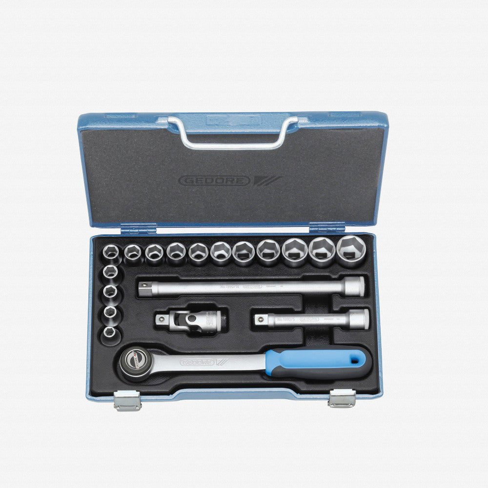 Gedore 19 JMU - 3 Socket set 1/2" 19 pcs hex 8 - 24 mm - GR2682842 - KC Tool