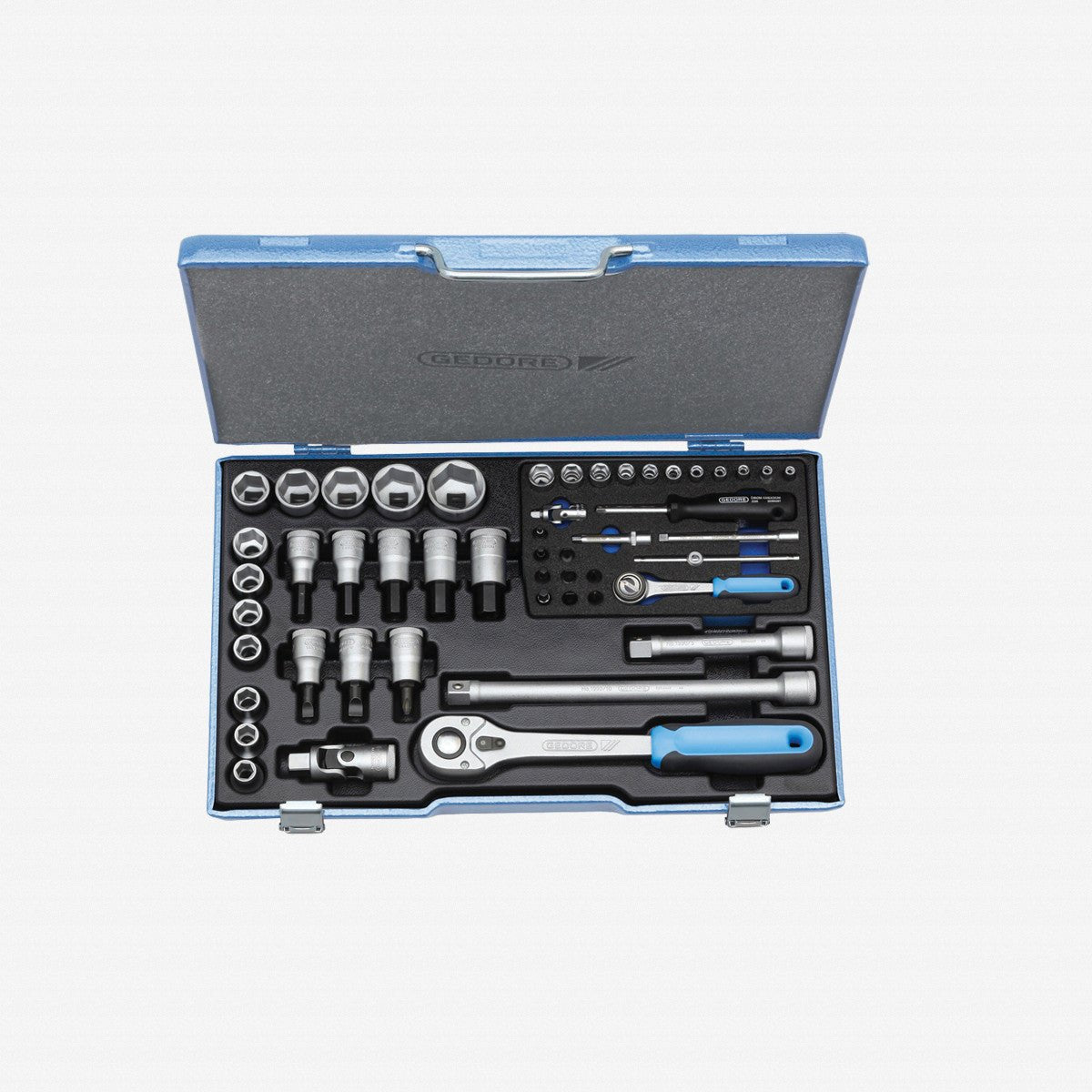 Gedore 19 V20U-10 Socket set 1/4"+1/2" 50 pcs 4-30 mm - GR6157490 - KC Tool