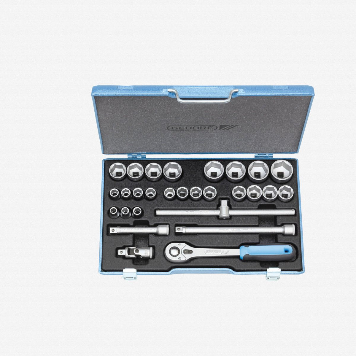 Gedore 19 VMU - 10 Socket set 1/2" 28 pcs hex 10 - 36 mm - GR2682869 - KC Tool