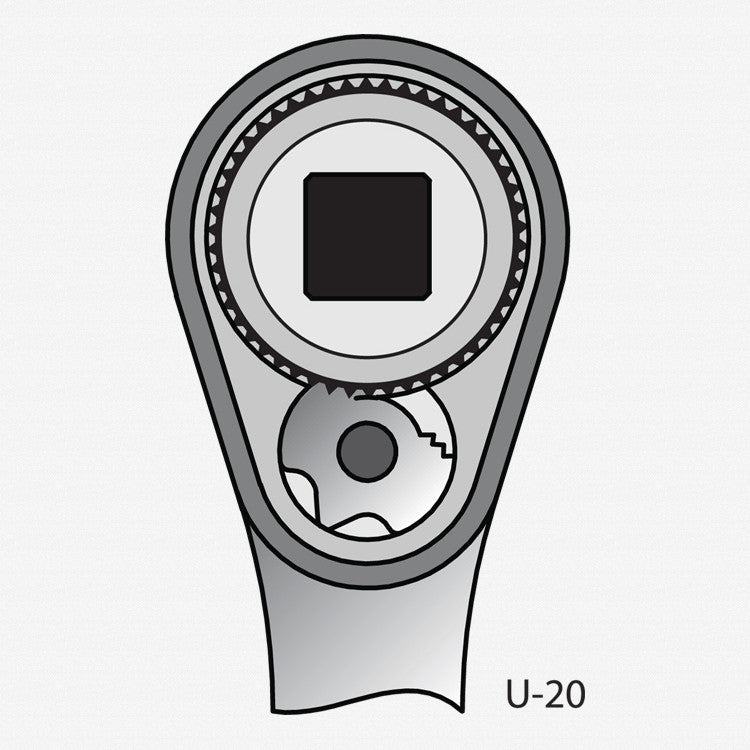 Gedore 1993 U-20 Reversible ratchet 1/2" 270 mm - GR1436686 - KC Tool