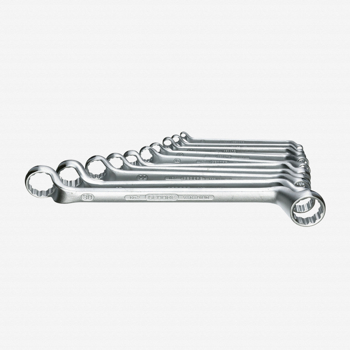 Gedore 2-100 Double ended ring spanner set 10 pcs 6-32 mm - GR6031120 - KC Tool