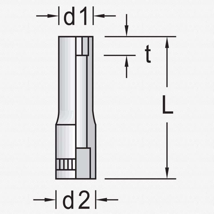 Gedore 20 L 3/16AF Socket 1/4", long 3/16" - GR6192800 - KC Tool