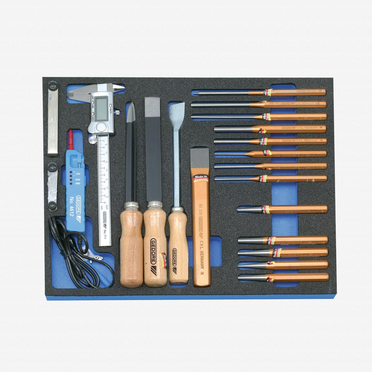 Gedore 2005 CT2 - 119 Scraper and Punch Set in 2/4 CT Tool Module, 22 pieces - GR2016338 - KC Tool
