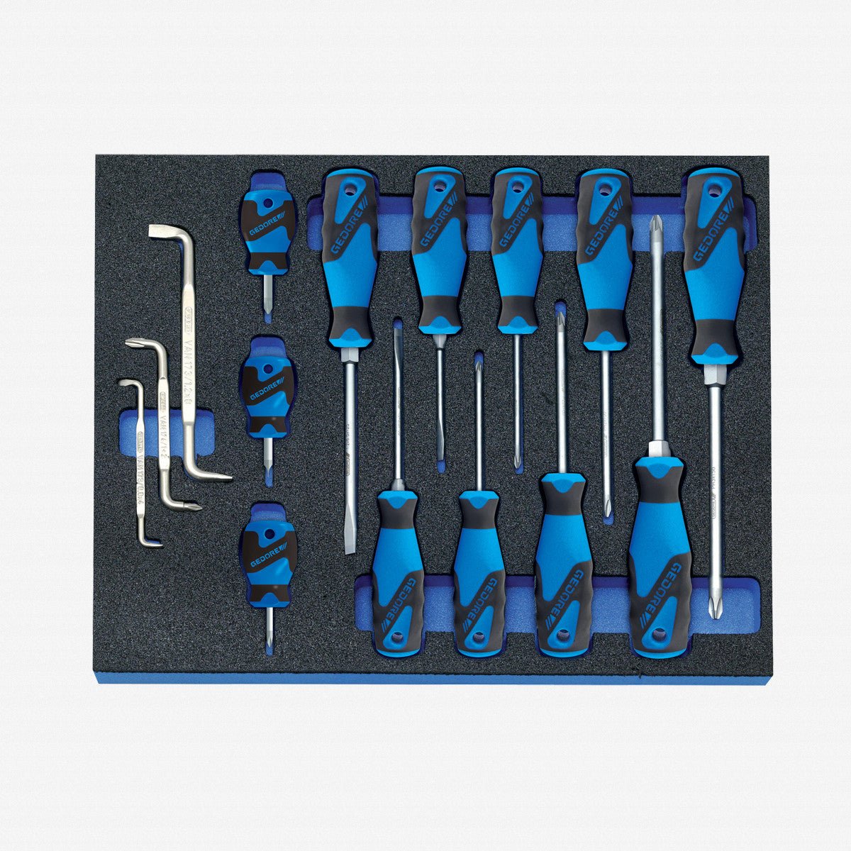 Gedore 2005 CT2-2160 Screwdriver Set in 2/4 CT Tool Module, 15 pieces - GR2016311 - KC Tool