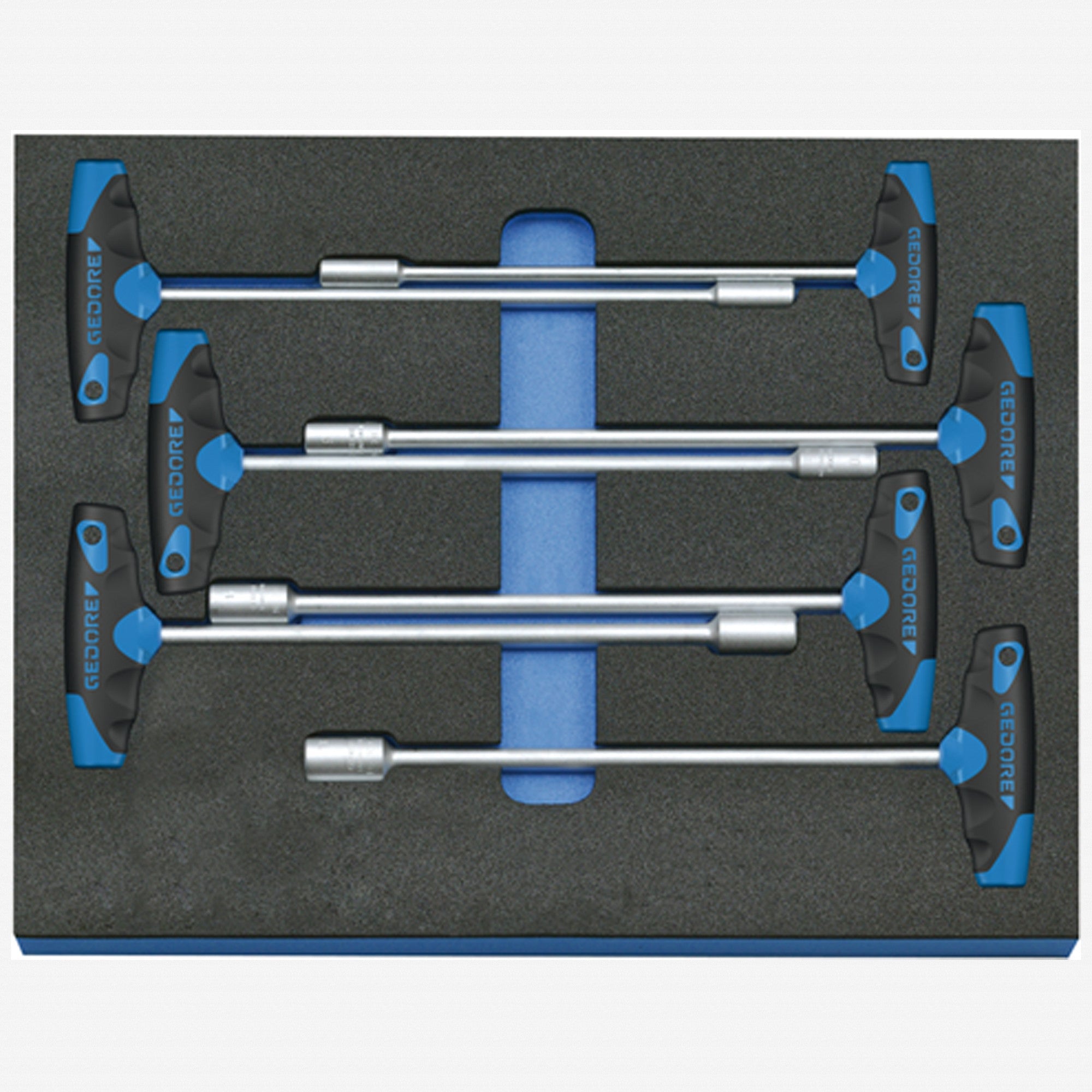 Gedore 2005 CT2-33 T Metric T-handle Nut Driver Set in 2/4 CT Tool Module, 7 - 13 mm, 8 pieces - GR2016532 - KC Tool