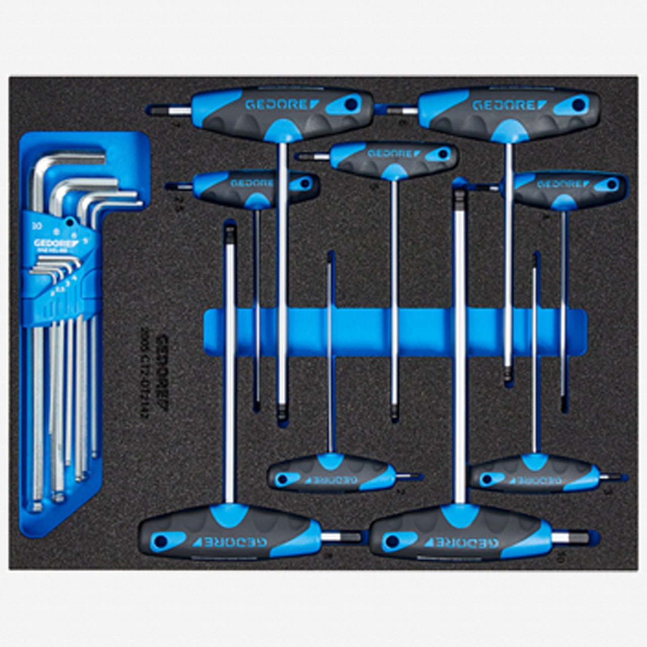 Gedore 2005 CT2 - DT 42 Metric T - handle and L - key Set in 2/4 CT Tool Module, 17 pieces - GR2016540 - KC Tool