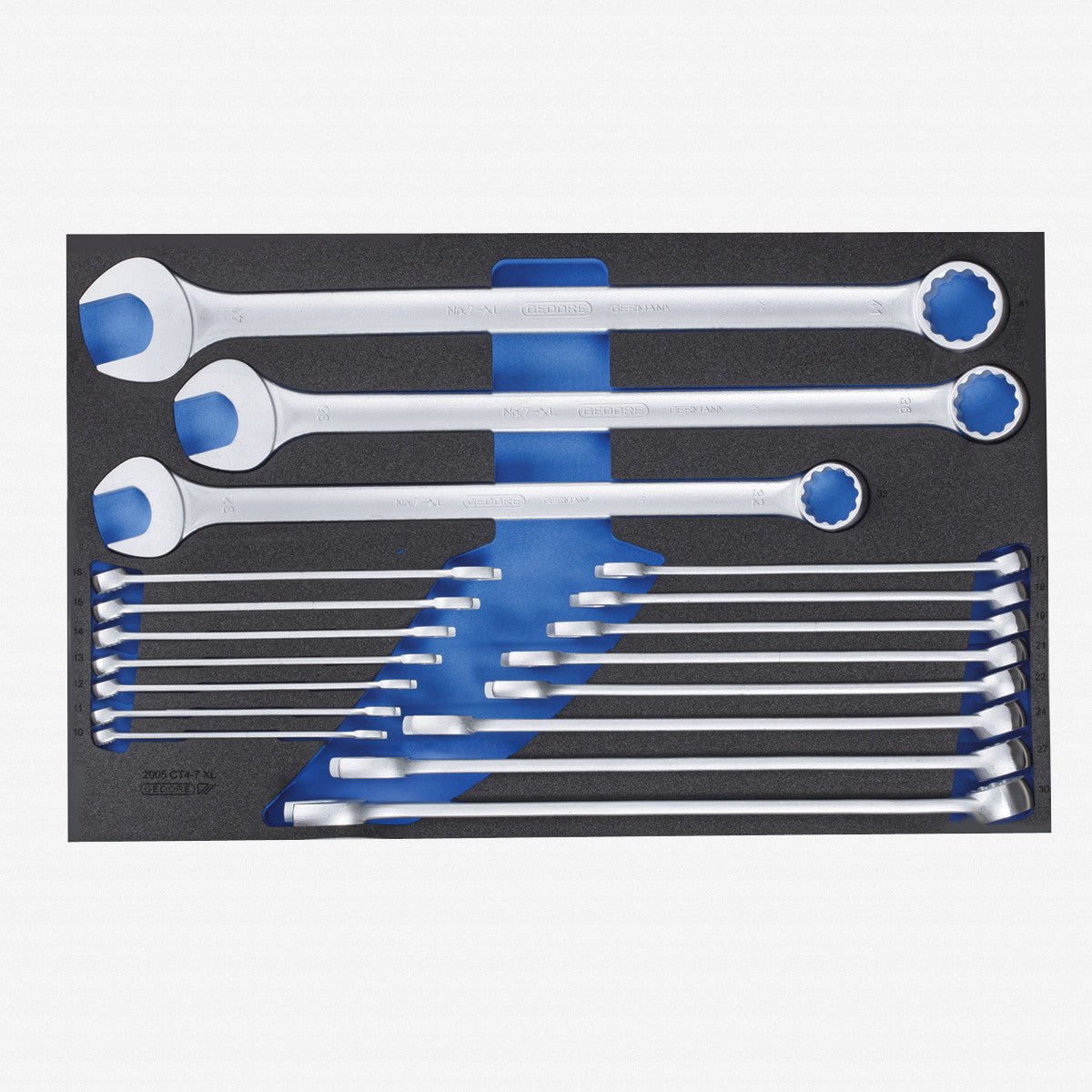 Gedore 2005 CT4 - 7 XL Metric Combination Wrench set in 4/4 CT Tool Module, 18 pcs - GR2704226 - KC Tool